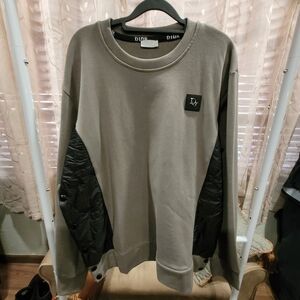 Dior Men's Gray Crewneck Sweater with Black Accents